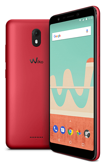 Smartphone Wiko View Go Rouge de dos et de face